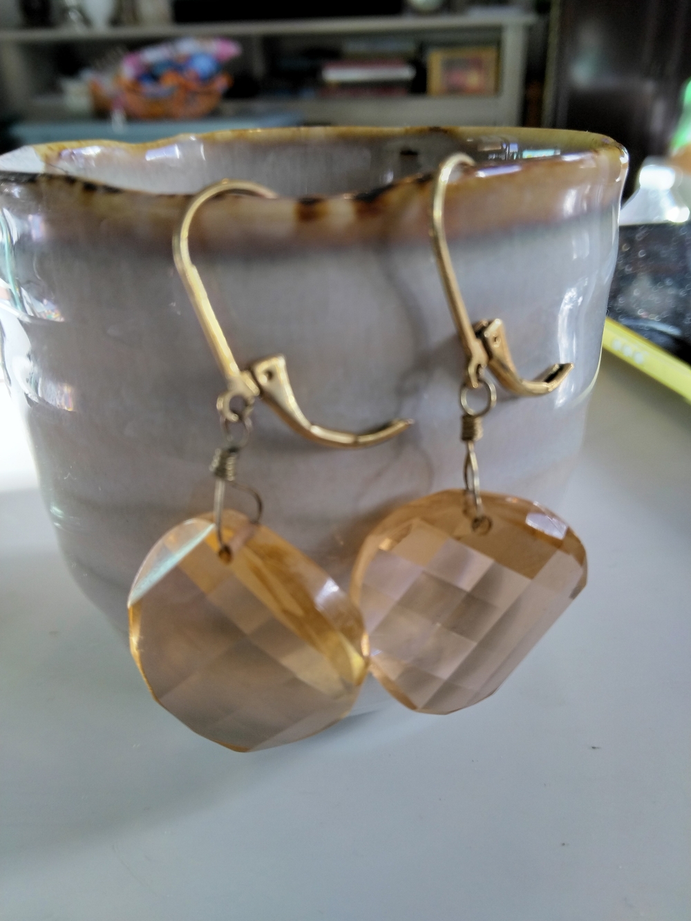 Gold Crystal Drop Earrings - Women Jewelry